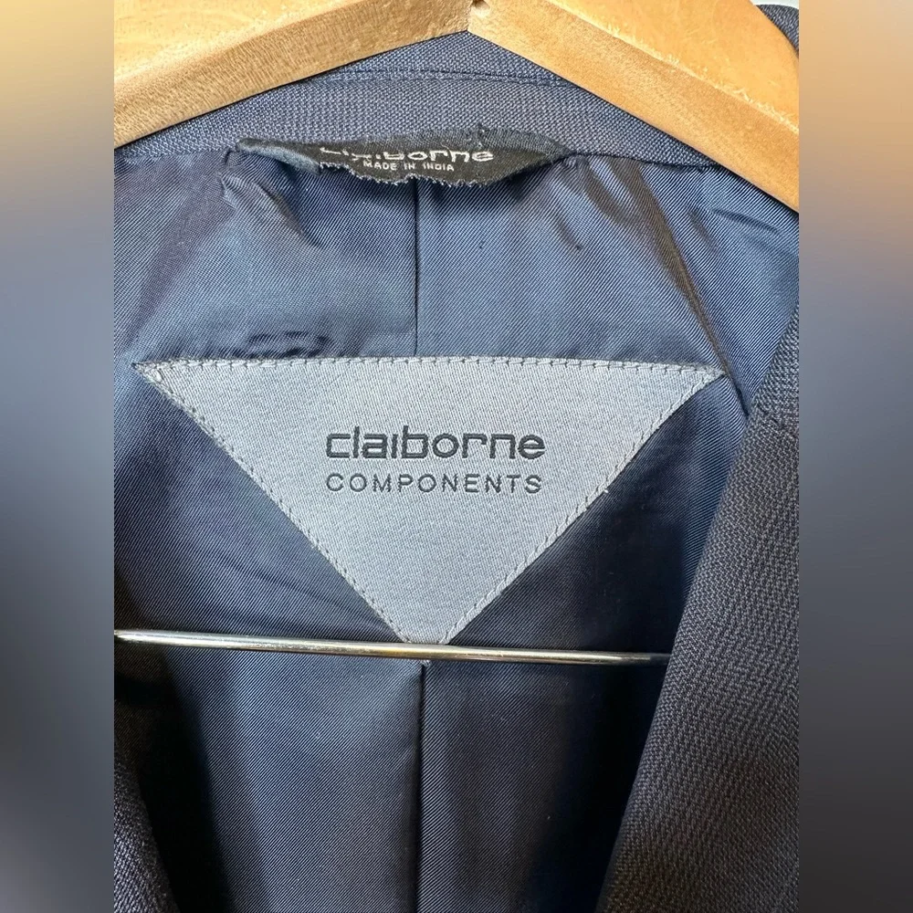 Claiborne Components Black Ginham Career Evening Men’s Suit Jacket